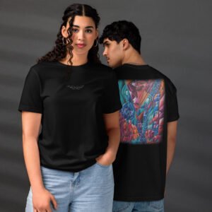 cubism backprint t shirt – abstract cubistic artwork with quote | unisex streetwear fashion
